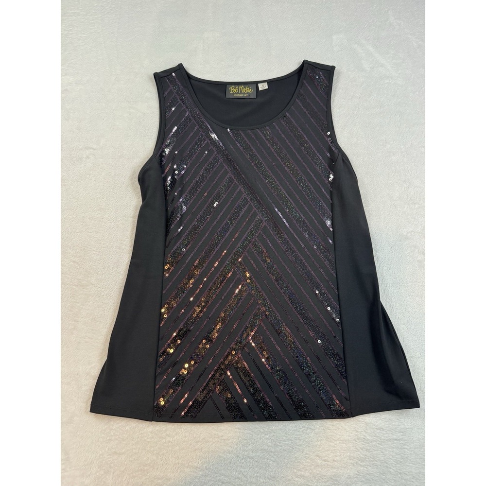 Bob Mackie Sequin‎ Motif Tank Sequence Shimmer Wearable Art Size Small